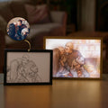 Personalizada Acuarela Foto Pintura de la Luz Marco de acrílico Decoración de escritorio Aniversario Cumpleaños Regalo para la Familia Amigos Parejas