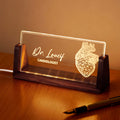 Estetoscopio personalizado con diseño de cirujano Luz de noche LED acrílica con base de madera Decoración de oficina Regalo de agradecimiento para personal médico