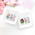 Personalizada de dibujos animados mamá sosteniendo bebé versículo de la Biblia de cerámica baratija joyería plato con nombre Decoración del Hogar Cumpleaños Día de la Madre de regalo para mamá Mujeres