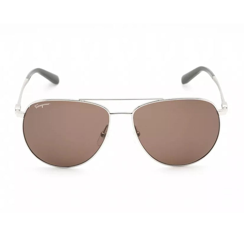 Ferragamo SF157S015 Aviator Frame Sunglasses — Silver
