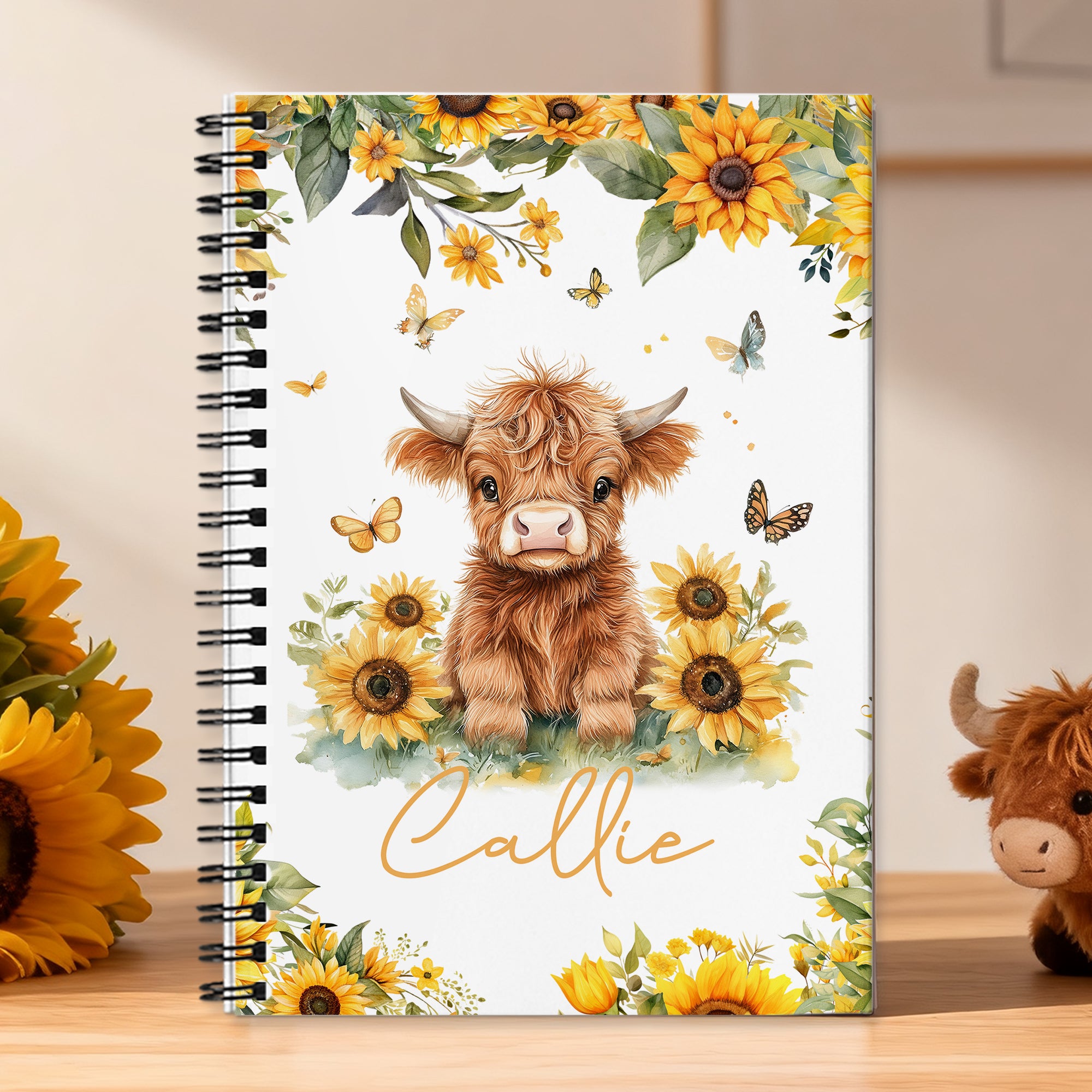 Cuaderno de espiral A5 con nombre y 120 páginas rayadas para uso diario Regalo de cumpleaños para la familia y los niños