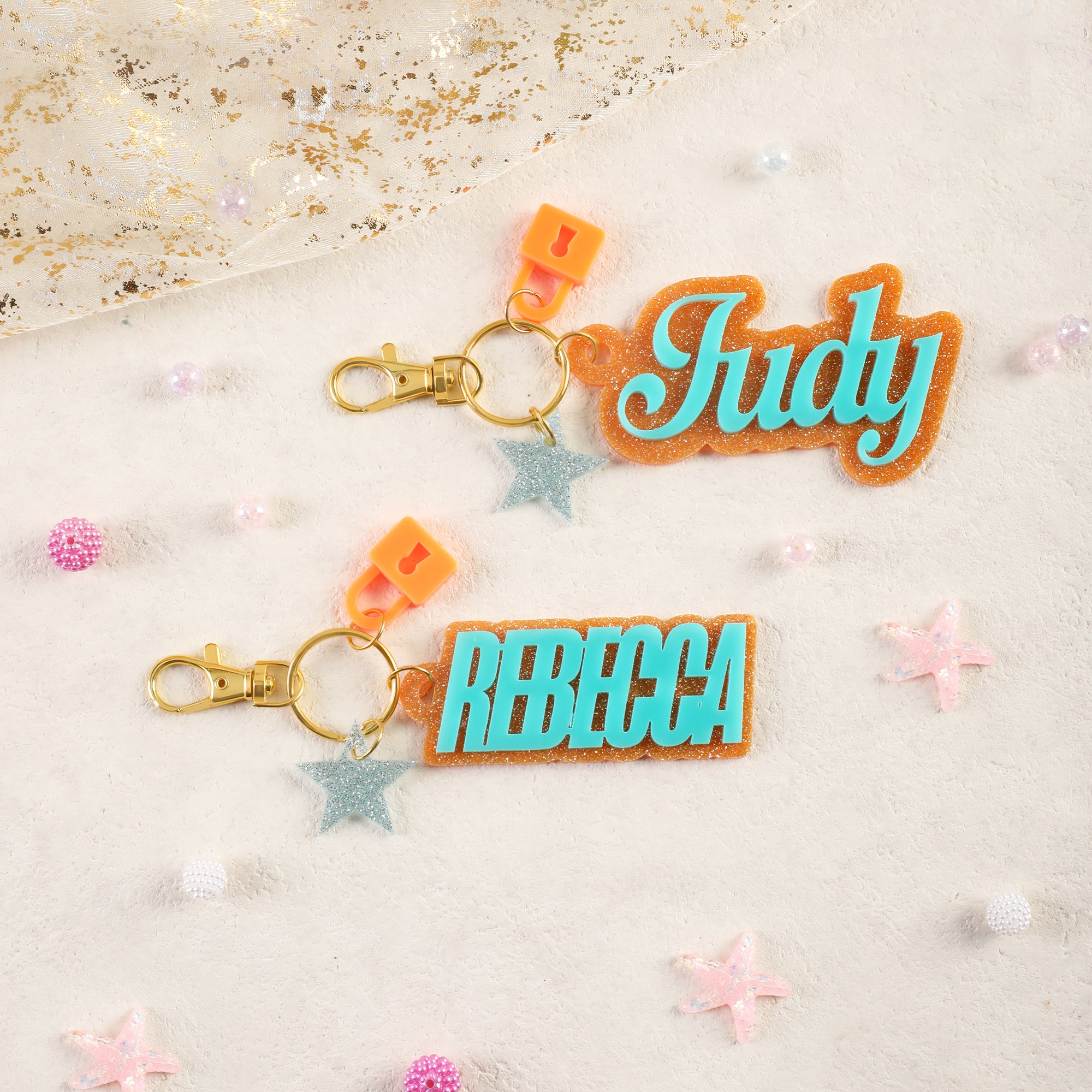 Llavero Acrílico Personalizado Showgirl Glitter Nombre con Estrella Enganche Etiqueta para Bolso Accesorio para Conciertos Regalo de Cumpleaños Aniversario para Fans Amantes de la Música