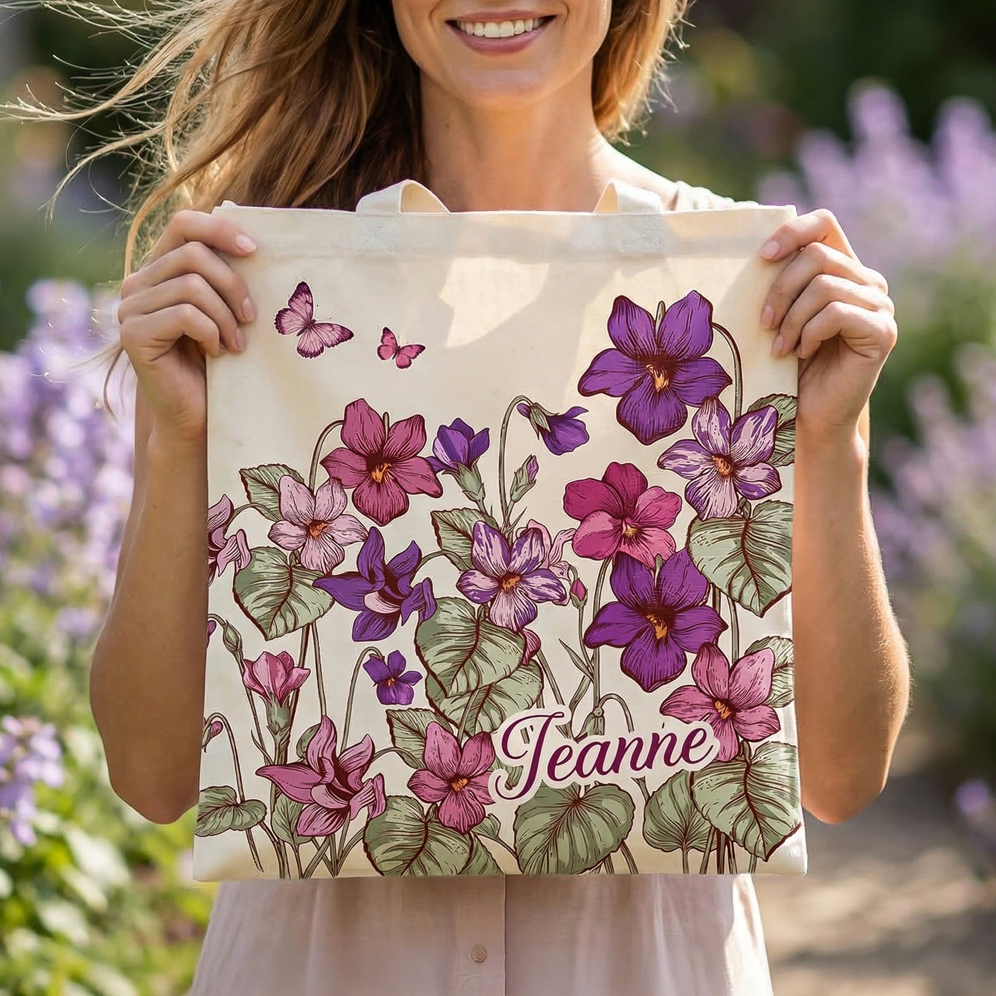 Personalizada Nacimiento Flor Gran Capacidad Bolsa Tote con Nombre Accesorios de Viaje Día de la Madre Cumpleaños Regalo para Mujeres Niñas