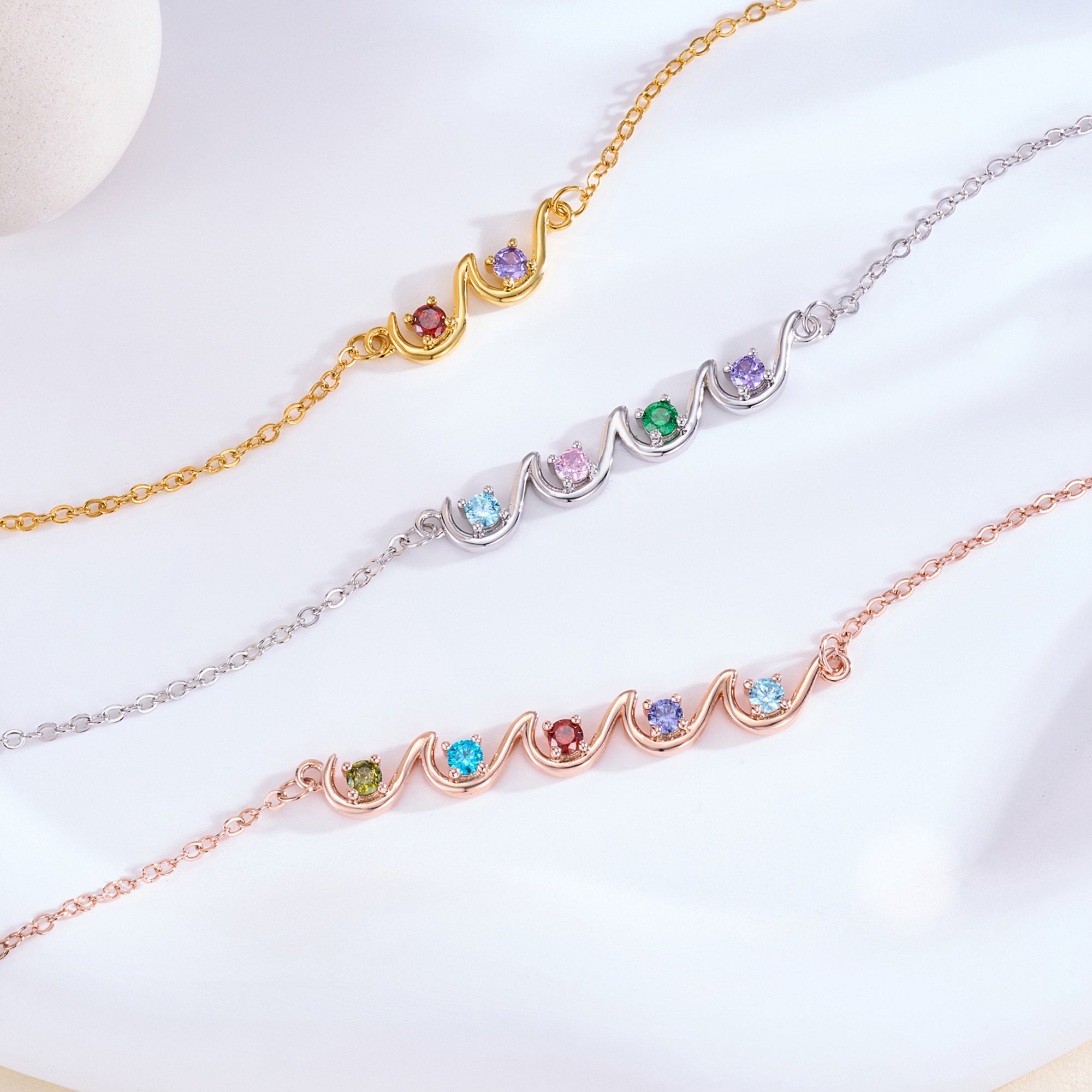 Personalizado 1-6 Familia Birthstones Collar Dainty Joyería Cumpleaños Aniversario Día de la Madre Regalo para Mamá Abuela Familia
