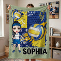 Manta de Voleibol Personalizada con Nombre Decoración del Hogar Regalo de Cumpleaños para Jugadores de Voleibol