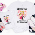 Personalizado Amor Flor Abrazo Personajes de dibujos animados 100% Algodón Bebé Bodysuit Camiseta Conjunto de Padres e Hijos con Nombre Primer Día de la Madre Regalo para Mamá Niños
