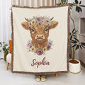 Boho Farm Animal Manta suave para bebé personalizada con nombre y borlas Cumpleaños Baby Shower Regalo para recién nacidos Nuevos padres