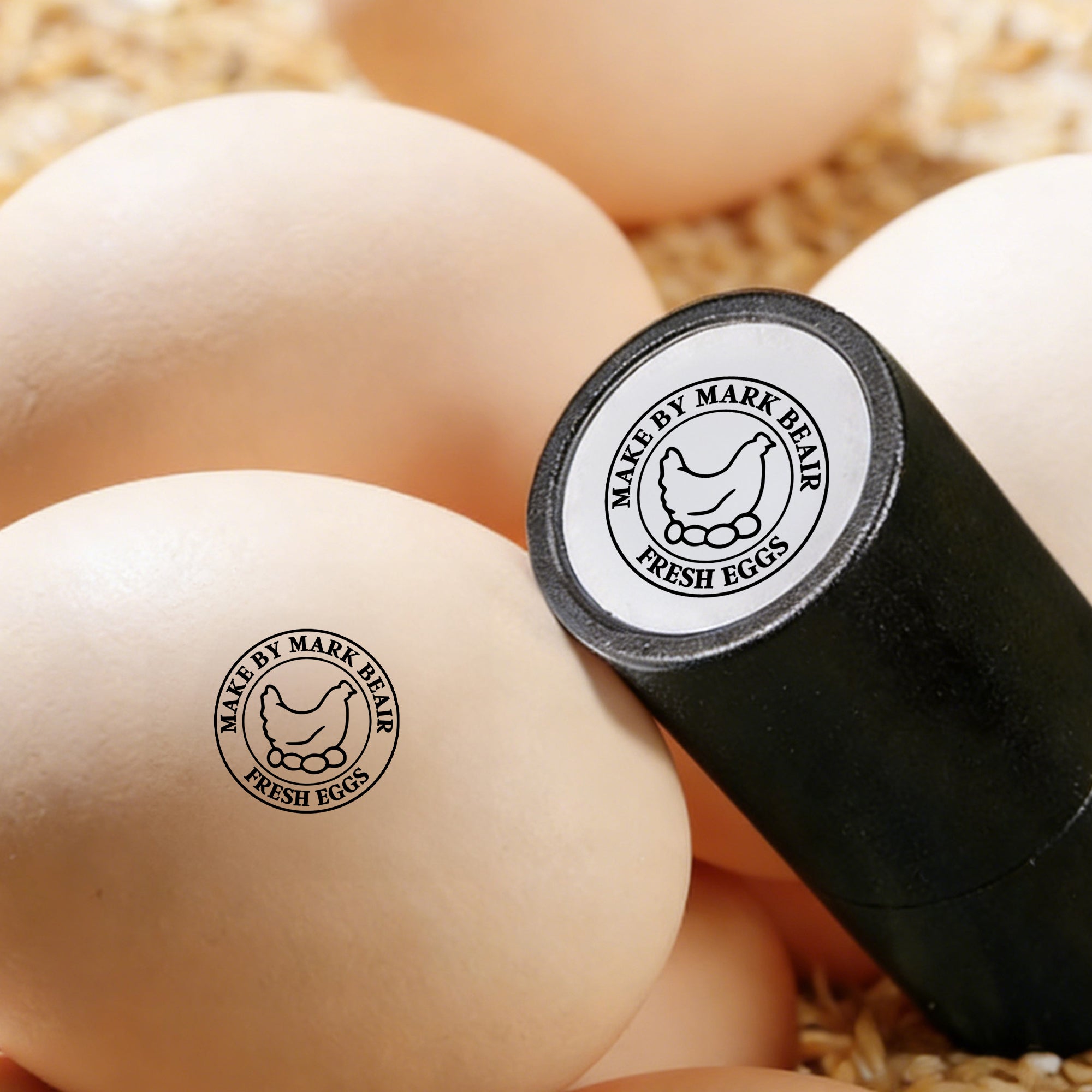 Sello personalizado para huevos de gallina con tinta de calidad alimentaria y caja Regalo de cumpleaños para familia Granjero Criador