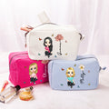 Personalizada Nacimiento Flor Caricatura Personaje Multicolor Waffle Bolsa de Maquillaje con Nombre y Cremallera Viaje Esenciales Boda Fiesta Cumpleaños Regalo para Mujeres