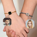 Pulsera personalizada con foto oculta activada por calor y texto grabado Dainty Jewelry Memorial Anniversary Birthday Gift for Couple Best Friend