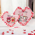 Personalizado de dibujos animados de alimentos de la pareja del corazón rompecabezas de bloques de construcción con el nombre del Día de San Valentín Aniversario de regalo para la pareja