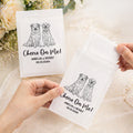 Juego de 10 pañuelos de papel personalizados en blanco y negro con 1-3 fotos de mascotas en línea con nombre y fecha Regalo de boda para invitados