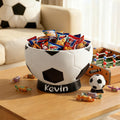 Tazón impermeable personalizado para aperitivos con temática de fútbol con nombre Decoración para el hogar Noches de juego Regalo de cumpleaños para los amantes del fútbol Familia