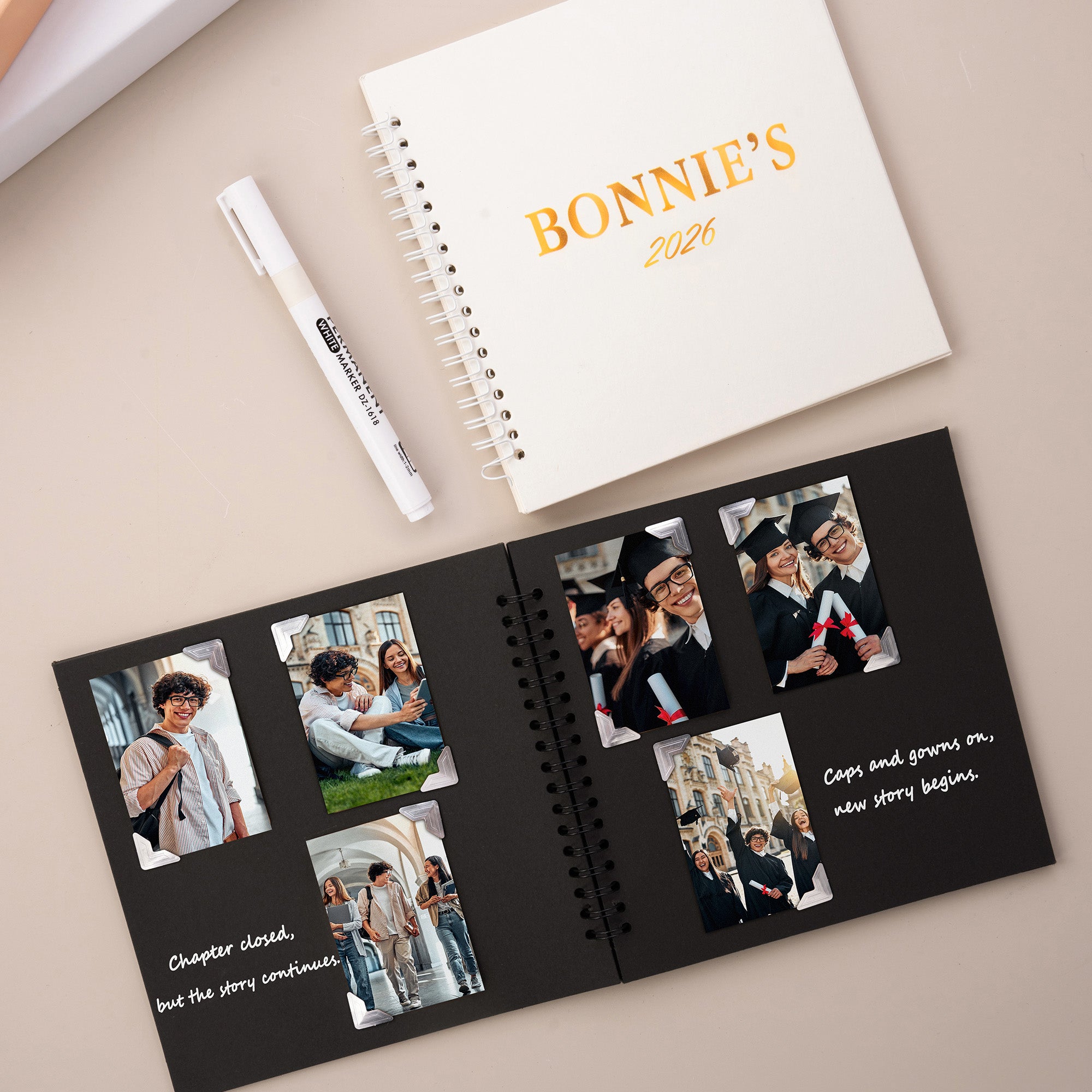 Libro de visitas personalizado con foto, nombre y año de la graduación, bolígrafo y pegatinas Regalo de graduación de recuerdo para graduados