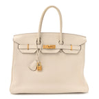 Hermes Taurillon Clemence Birkin 35 Craie