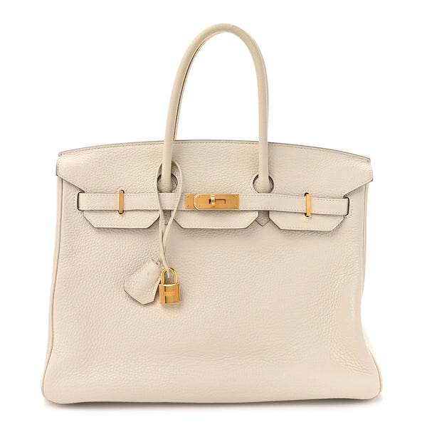 Hermes Taurillon Clemence Birkin 35 Craie
