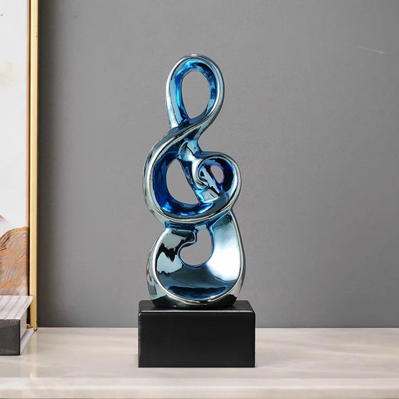 ArtZ® Nota Bene Musical Sculpture - Blue Treble Clef