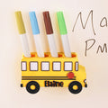 Soporte para rotulador de borrado en seco con nombre de autobús escolar personalizado Decoración del aula Regalo de vuelta al cole para profesores y alumnos