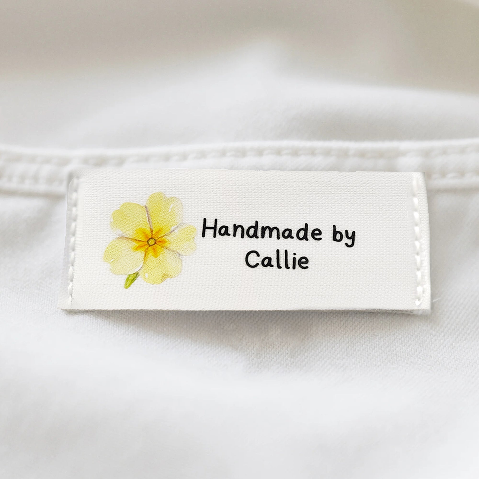 Juego de 10 etiquetas personalizadas para coser flores de nacimiento para ropa Hecho a mano Regalo de cumpleaños para los amantes de las manualidades de punto DIY