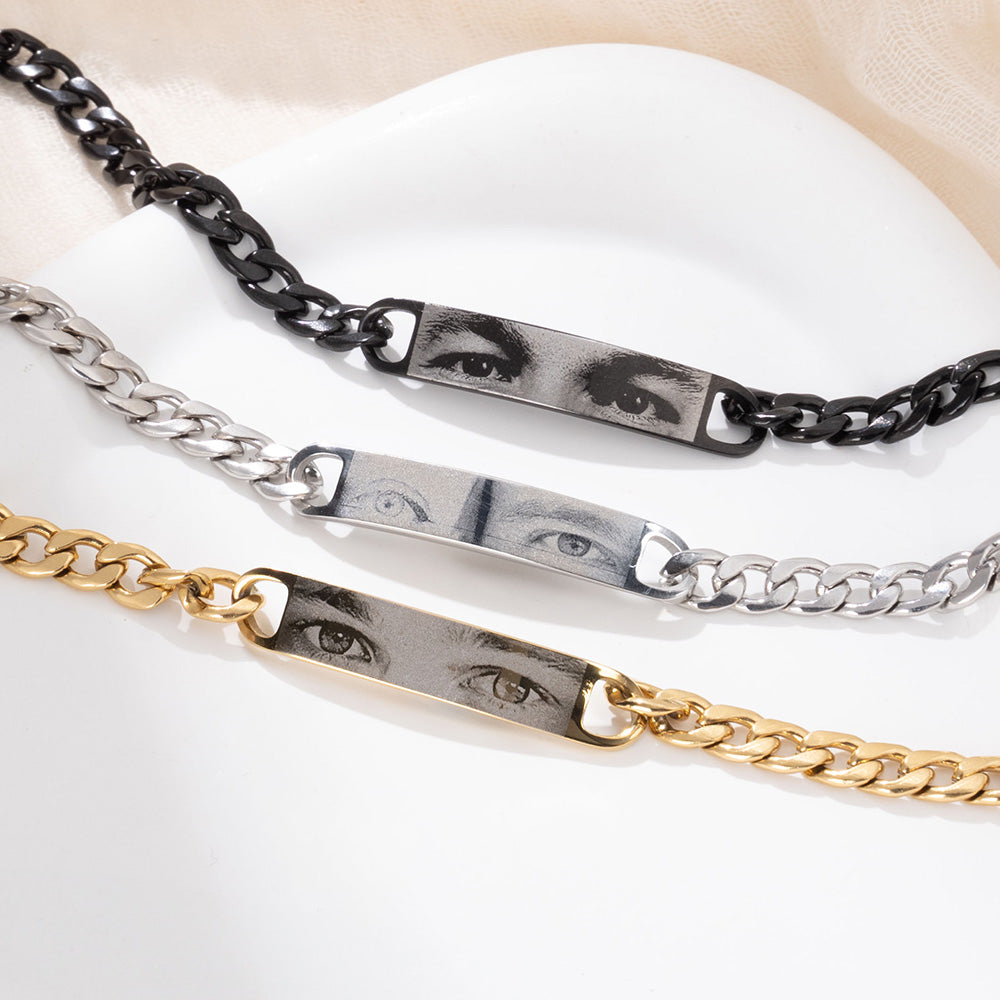 Pulsera personalizada ajustable con foto de ojos humanos regalo de cumpleaños San Valentín o aniversario para mujer y hombre