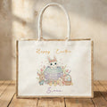 Conejito de Pascua personalizado Bolsa de yute grande con nombre Fiesta de caza del huevo de Pascua Regalo para niños Niñas