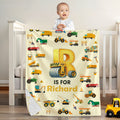 Manta suave de seguridad para bebé personalizada Dinosaurio Fantasía Unicornio Excavadora con reverso de puntos y nombre bordado Baby Shower Regalo de cumpleaños para bebé
