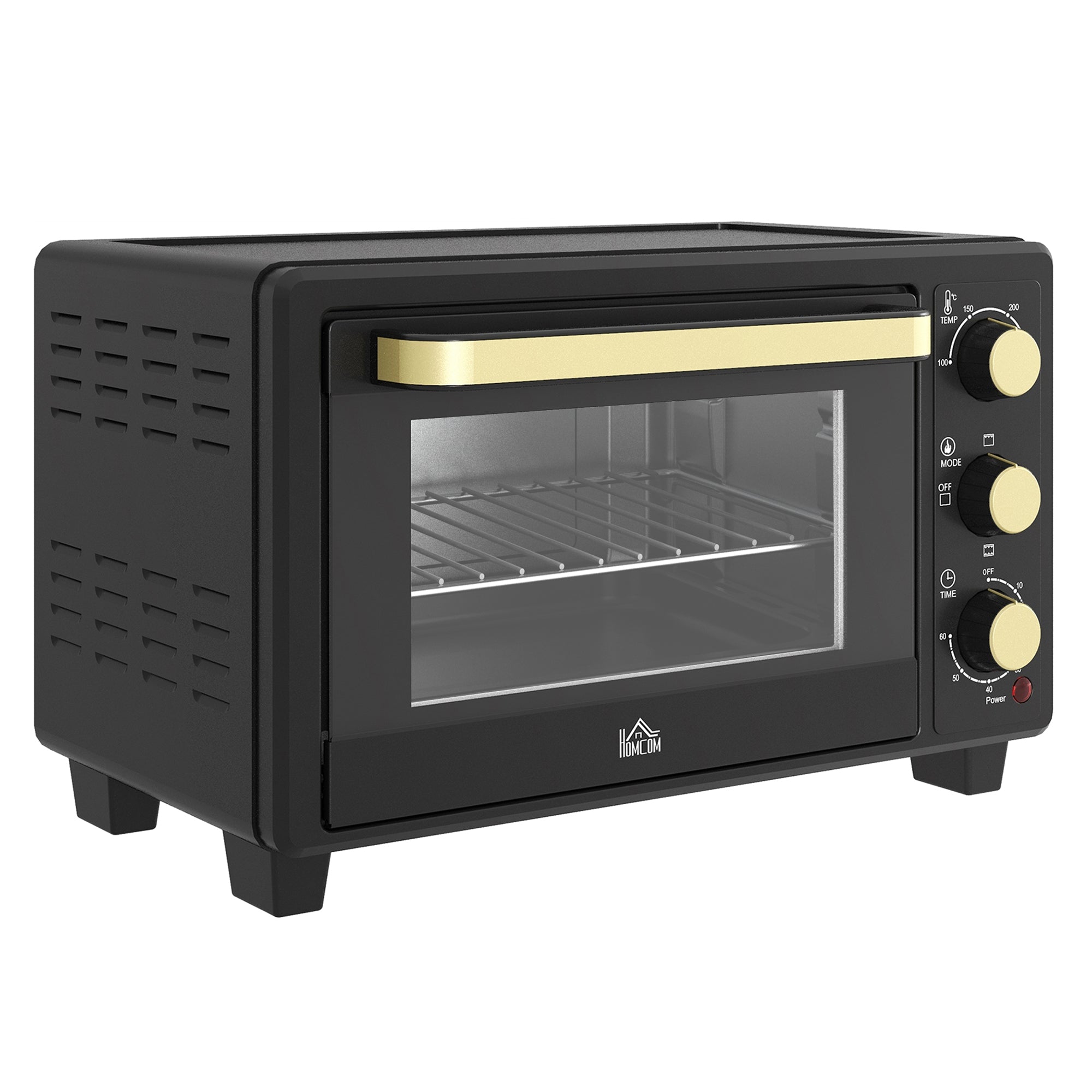 Mini Oven, 16L Countertop Electric Grill with Baking Tray and Wire Rack, 1400W, Black