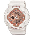 Casio Resin Strap with Rose Gold Dial Watch — White