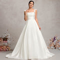 Bridal Wedding Dress Ivory Sleeveless Long A-line