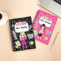 Libreta personalizada Best Teacher Ever Cartoon Character Teacher A5 con nombre Teacher's Day Appreciation Gift for Teacher