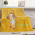 Personaje de dibujos animados personalizado Tenis Pickle Ball Badminton Suave manta con nombre Decoración del hogar Regalo de cumpleaños para los hombres las mujeres amantes de la pelota