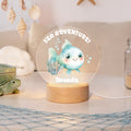 Tarta de Animales Marinos Personalizada Luz de Noche LED Acrílica con Nombre y Base de Madera Decoración de Guardería Regalo de Cumpleaños para Niños