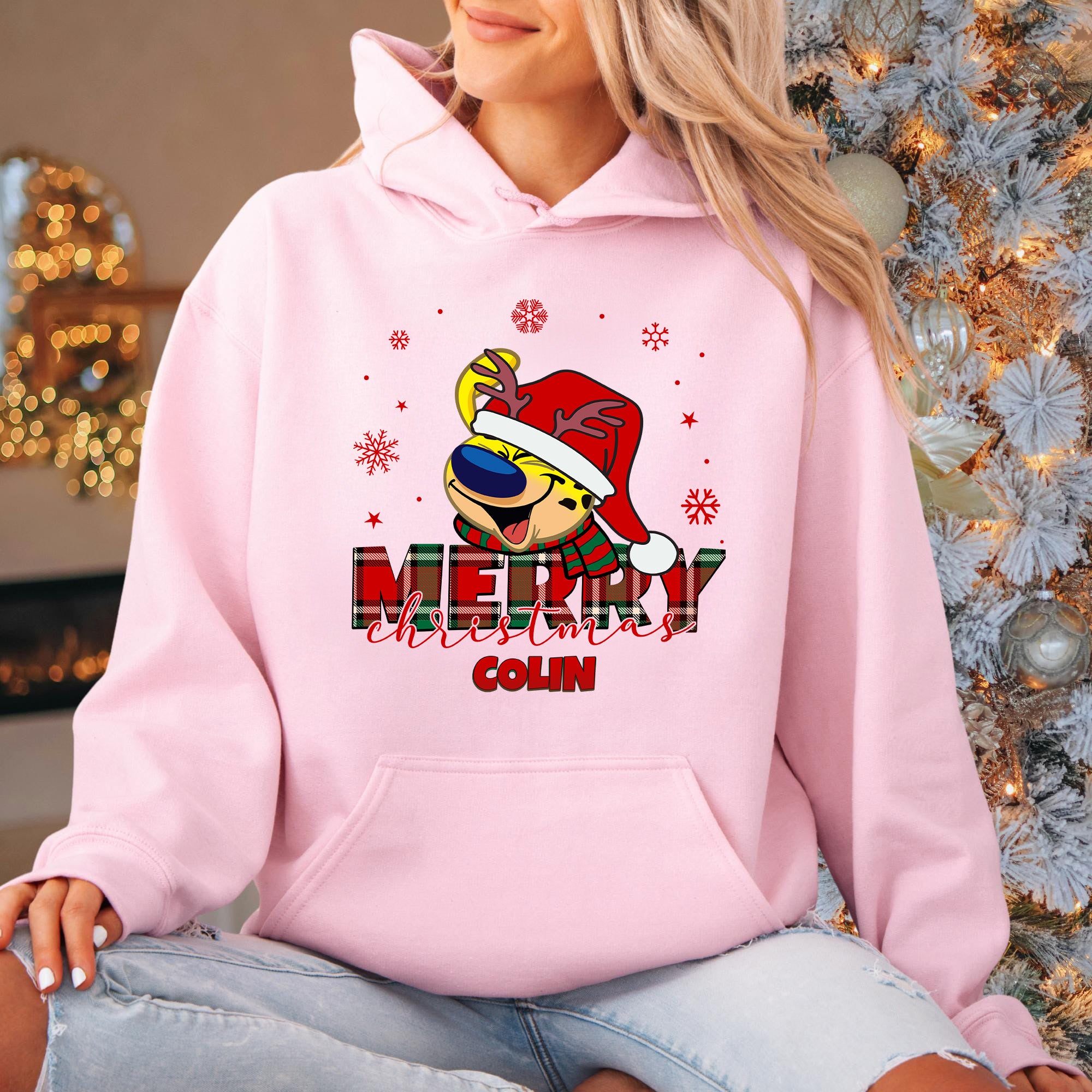 Marsupilami personalizado Camiseta adulto multicolor Sudadera con capucha y nombre Regalo de Navidad para amigos | Callie × Marsupilami