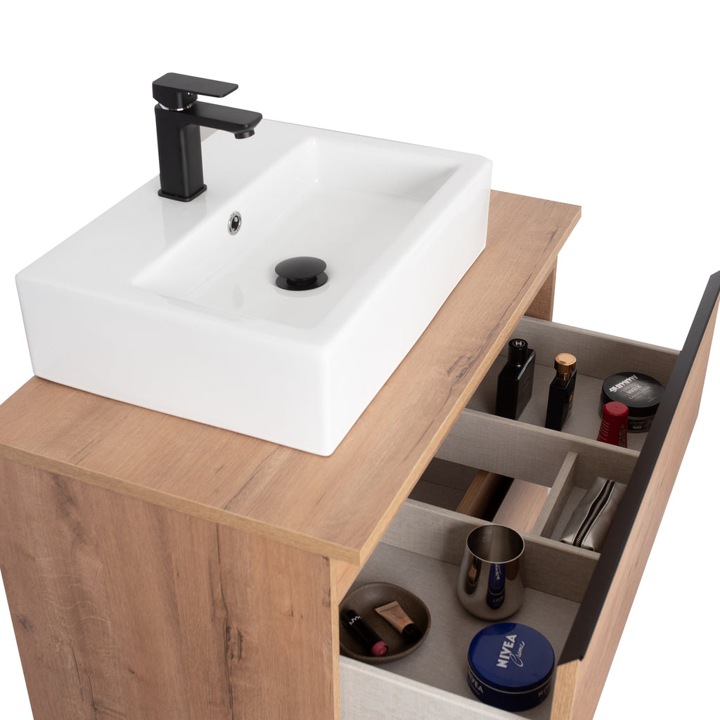 BATHME MADISON SQUARE Mueble de Baño con Lavabo y Encimera Roble Ostippo
