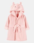 Bata de baño en rosa con diseño conejito