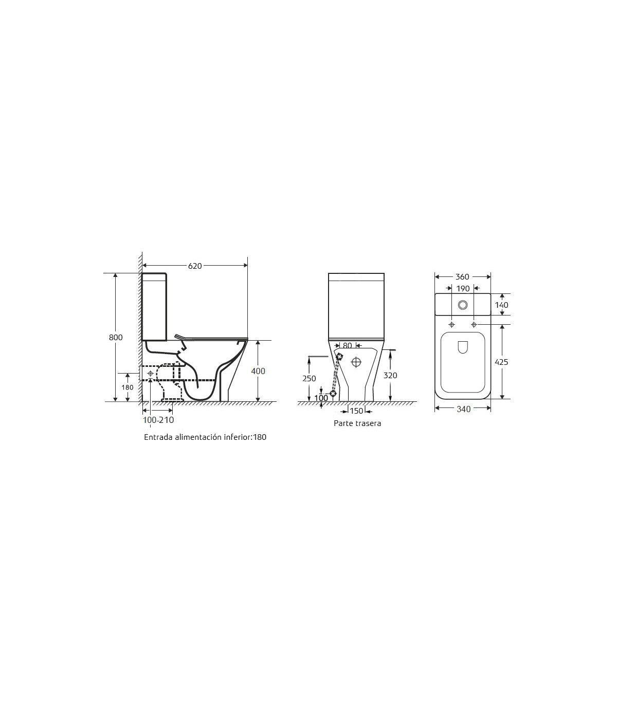 BATHME B10245 URBAN Inodoro Rimless Completo Blanco