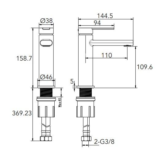 BATHME HBGR4001 INFINITY B16 Grifo Monomando Lavabo Cromo
