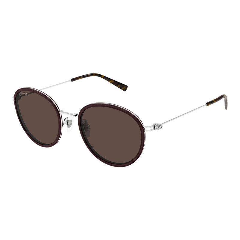 Gucci Round-Frame Sunglasses — Brown