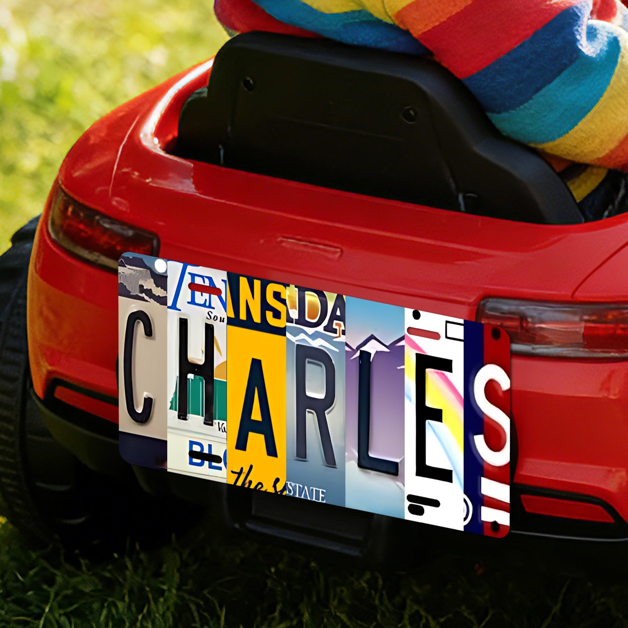Placa de matrícula de coche personalizada con número y letra Uso diario Decoración de coche Accesorio Regalo de cumpleaños para hombre