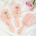 Cepillo para el pelo Personalizado Flor de Cristal de Nacimiento Peine de Masaje Antiestático con Nombre y Cinta Herramienta de Maquillaje de Uso Diario Regalo de Cumpleaños para Mujeres Niñas