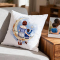 Personalizada Estrella Luna Mamá Niño Vista Posterior Suave Funda de Almohada con Nombre Decoración del Hogar Día de la Madre Cumpleaños Regalo para Madre Niño Niña