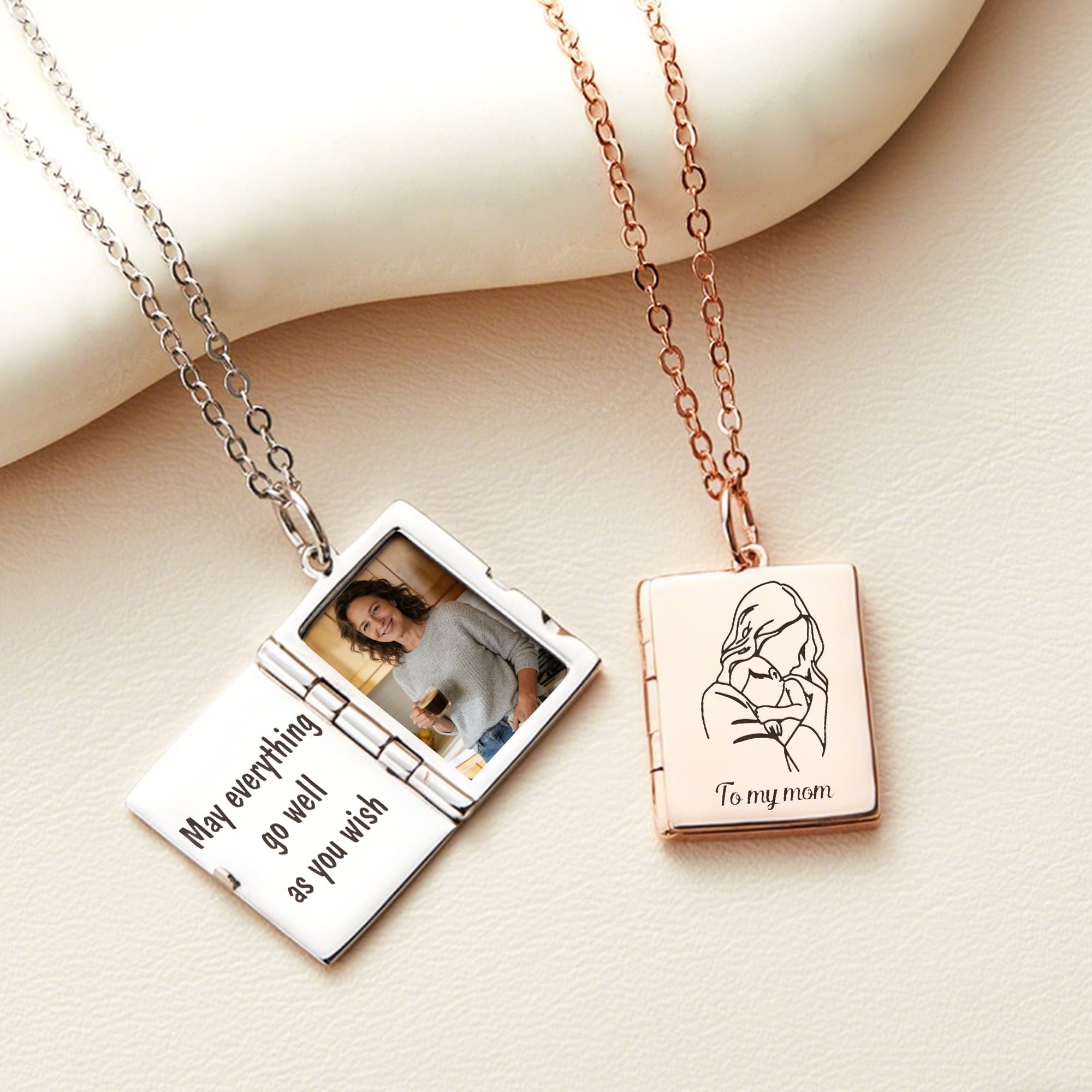 Collar Personalizado To My Love Photo Dainty Jewelry Daily Wear Regalo de Aniversario para Parejas Familia