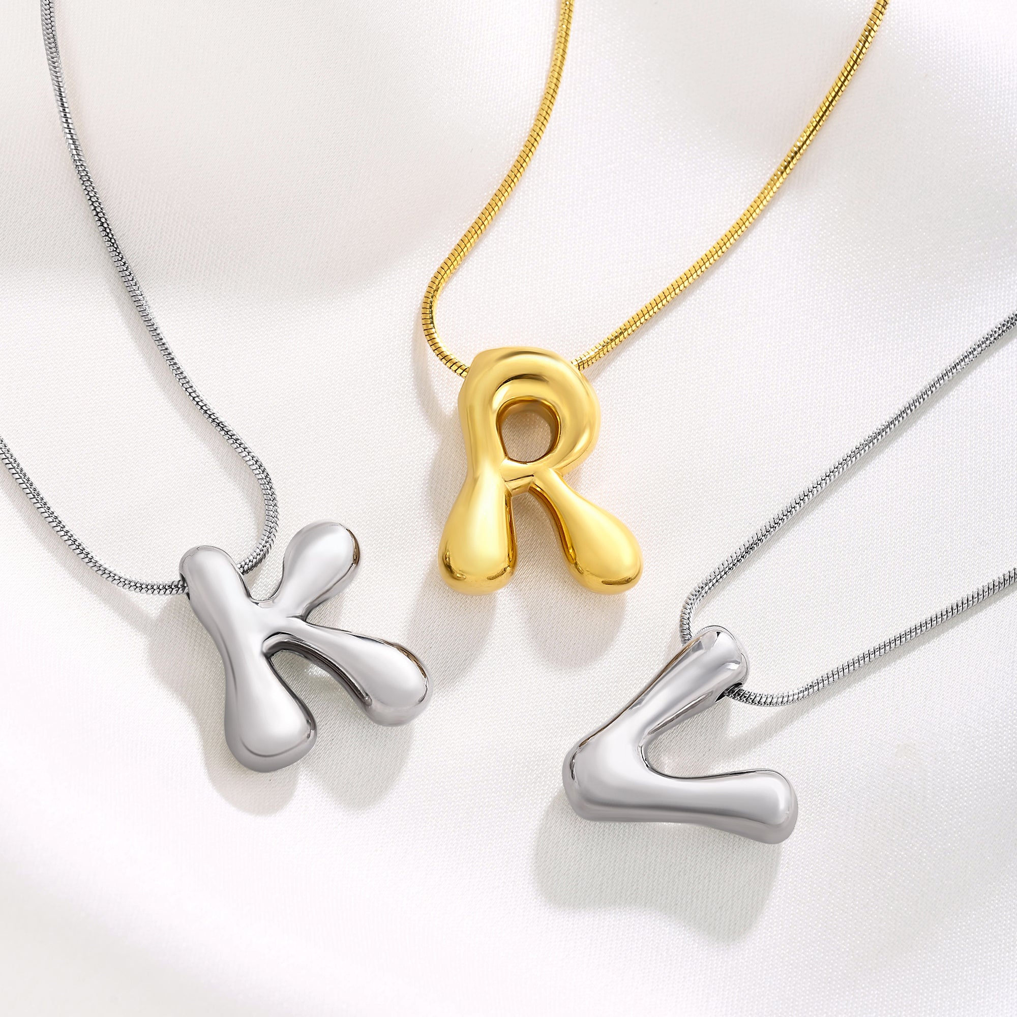 Personalizado 3D Globo Inicial Collar Dainty Joyería Cumpleaños Aniversario Regalo para Ella