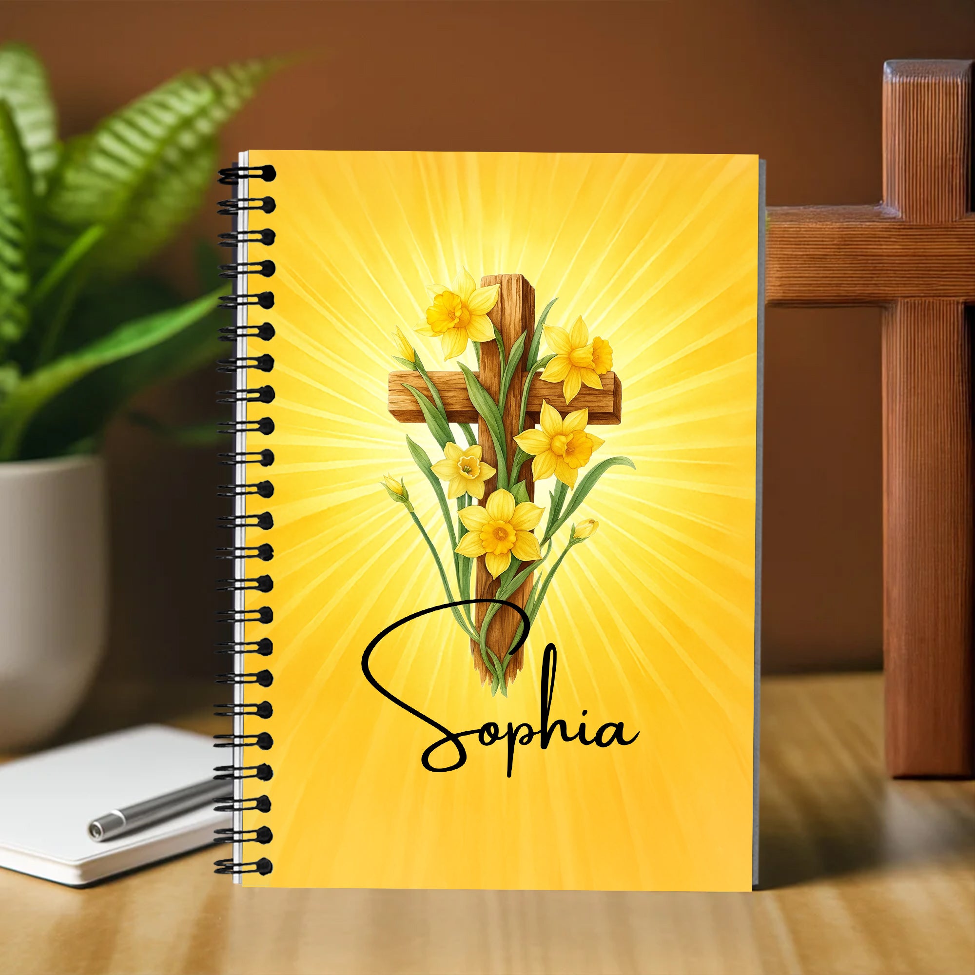Cuaderno A5 personalizado con 120 páginas rayadas y nombre Regalo de cumpleaños de vuelta al cole para estudiante cristiano