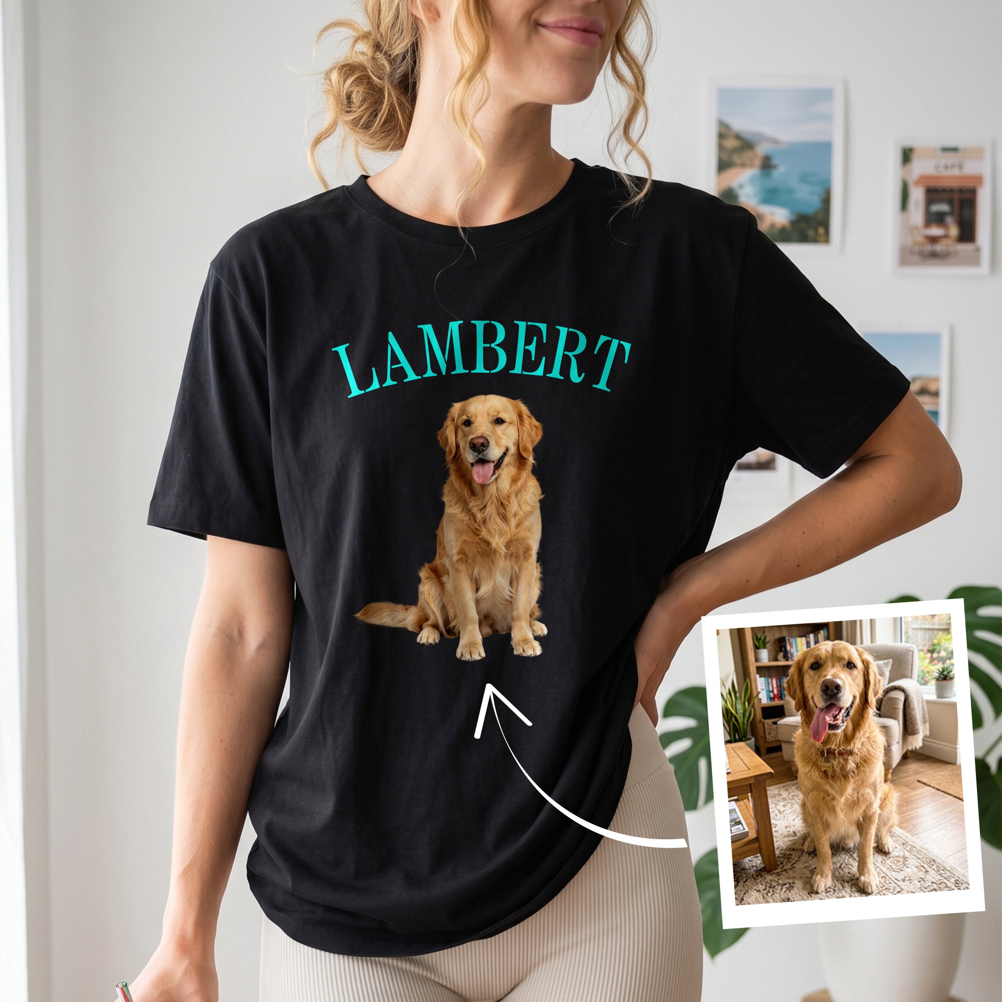 Personalizada Foto Mascota Multicolor Adulto Camiseta Sudadera con Nombre Daily Wear Pet Party Birthday Gift for Pet Owner Lover