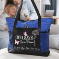 Personalizado Dios dice que ella es Bolsa de viaje con flor de nacimiento Esenciales de viaje Cumpleaños Aniversario Regalo para mujer