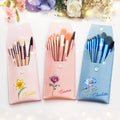 Personalizada Retro Pintura al Óleo Nacimiento Flor Nombre Pincel de Maquillaje Bolsa con 8 Pcs Pinceles de Maquillaje Aniversario Fiesta de Cumpleaños Regalo para Mujeres