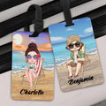 Personalizada Sky Blue Sunset Cartoon Personaje Etiqueta de equipaje con nombre Accesorios de viaje Regalo de cumpleaños para amigos de la familia