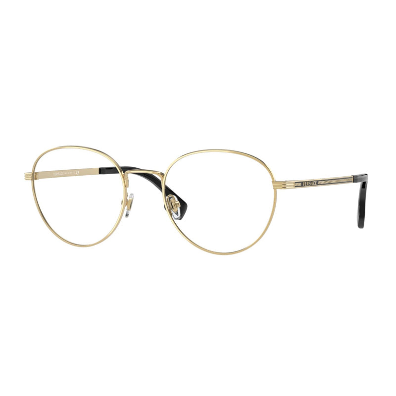 Versace VE12791002 Round Metal Frame Eyeglasses — Gold