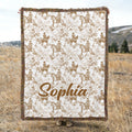 Personalizado Retro estilo vaquero occidental borla suave manta con nombre Decoración para el hogar Cumpleaños Aniversario Regalo para las mujeres amantes del vaquero